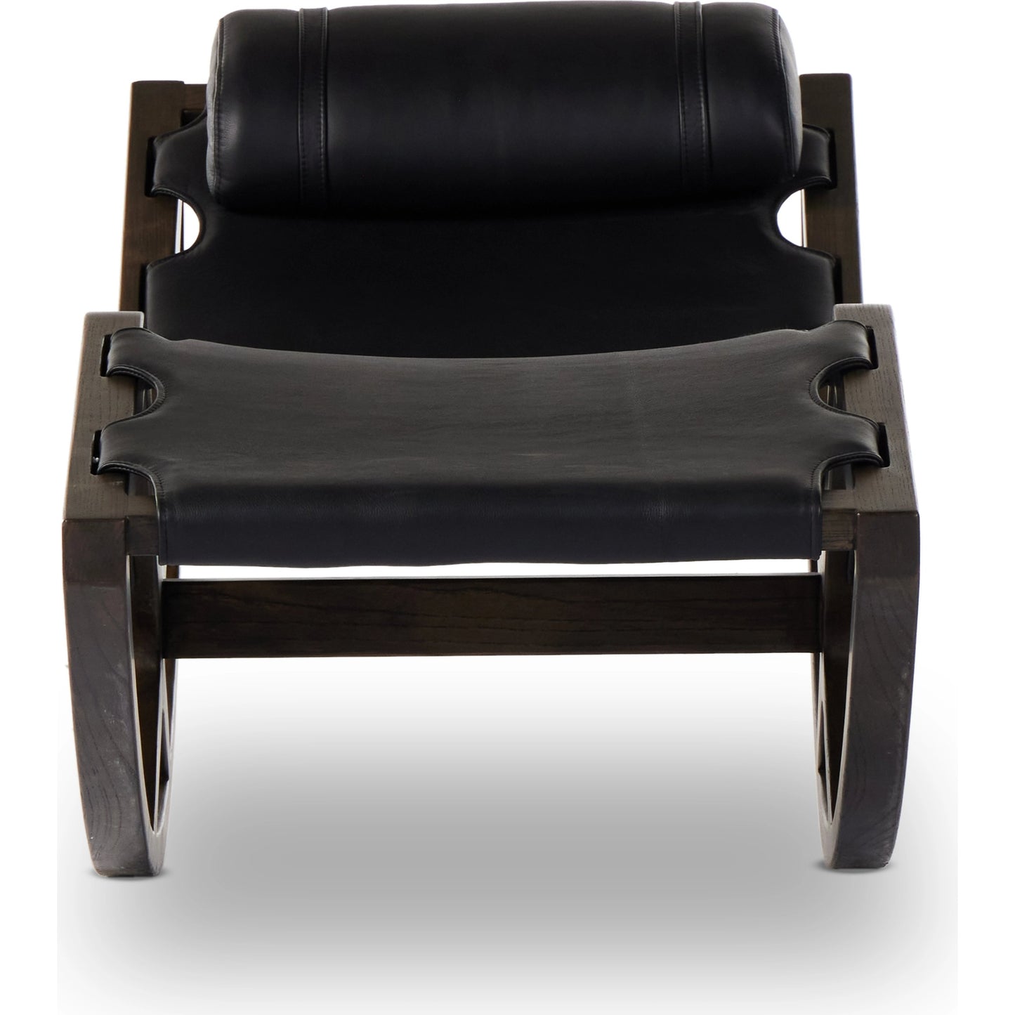 002 SI-2001989 | Additional Silo | Tarelton Chaise by Four Hands in carson black. Made from top grain leather, solid nettlewood, 90% polyurethane foam pad, 10% polyester fiber batting in a modern style.