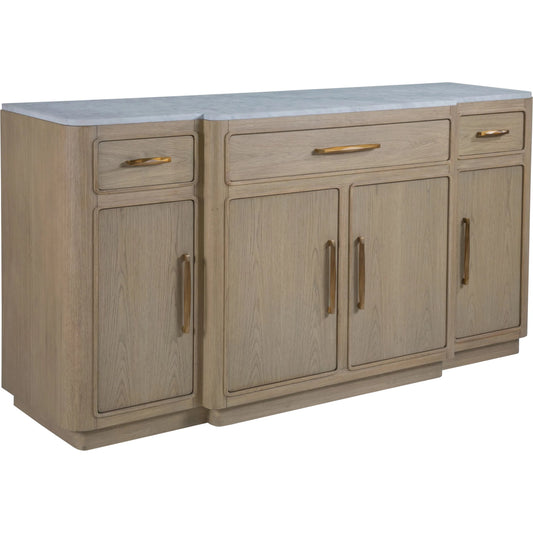 Simpatico Buffet w/ Marble Top by Artistica Home. Made from oak, marble in a transitional style.