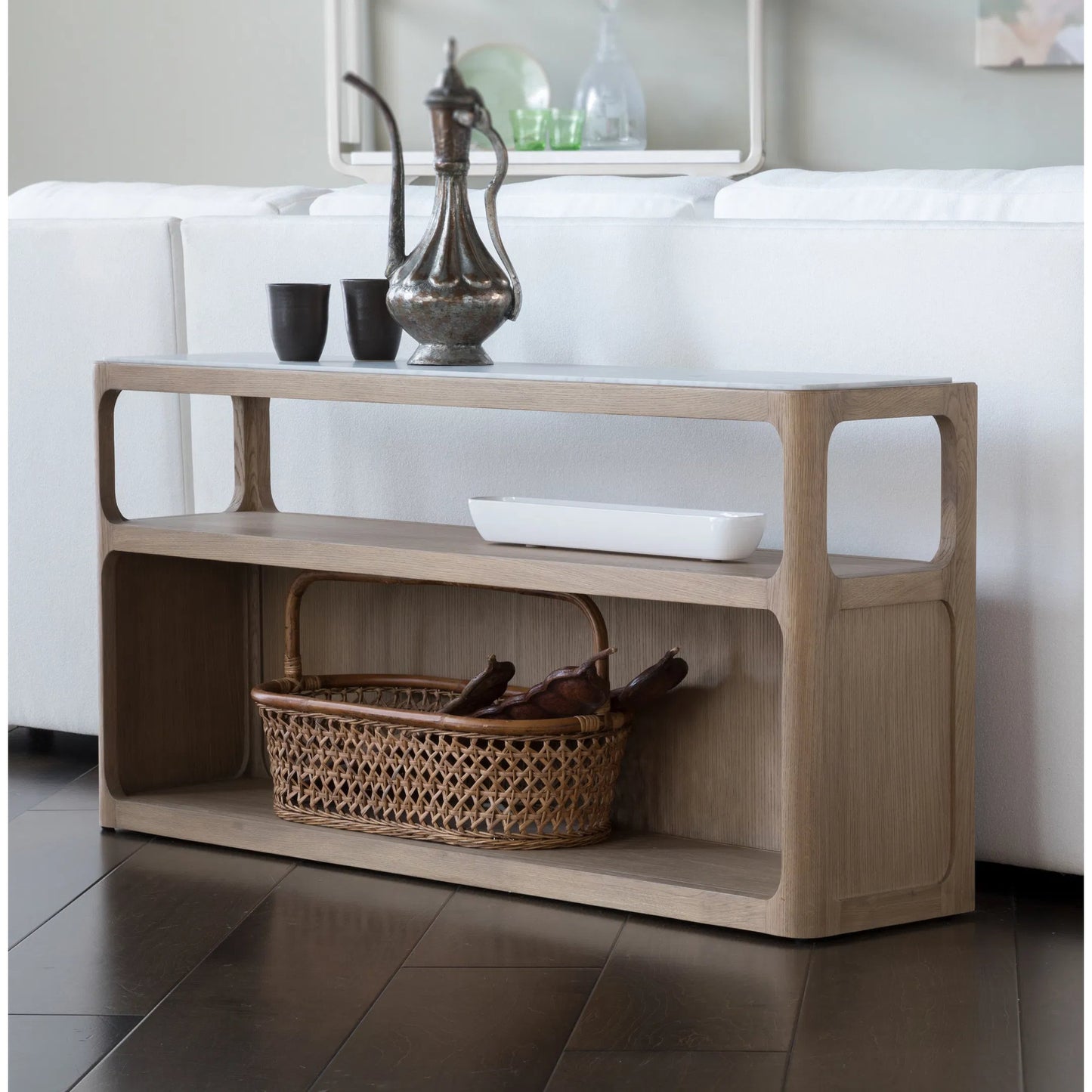 004 SI-2371167 | Lifestyle | Simpatico Sofa Table by Artistica Home. Made from unique in a transitional style.