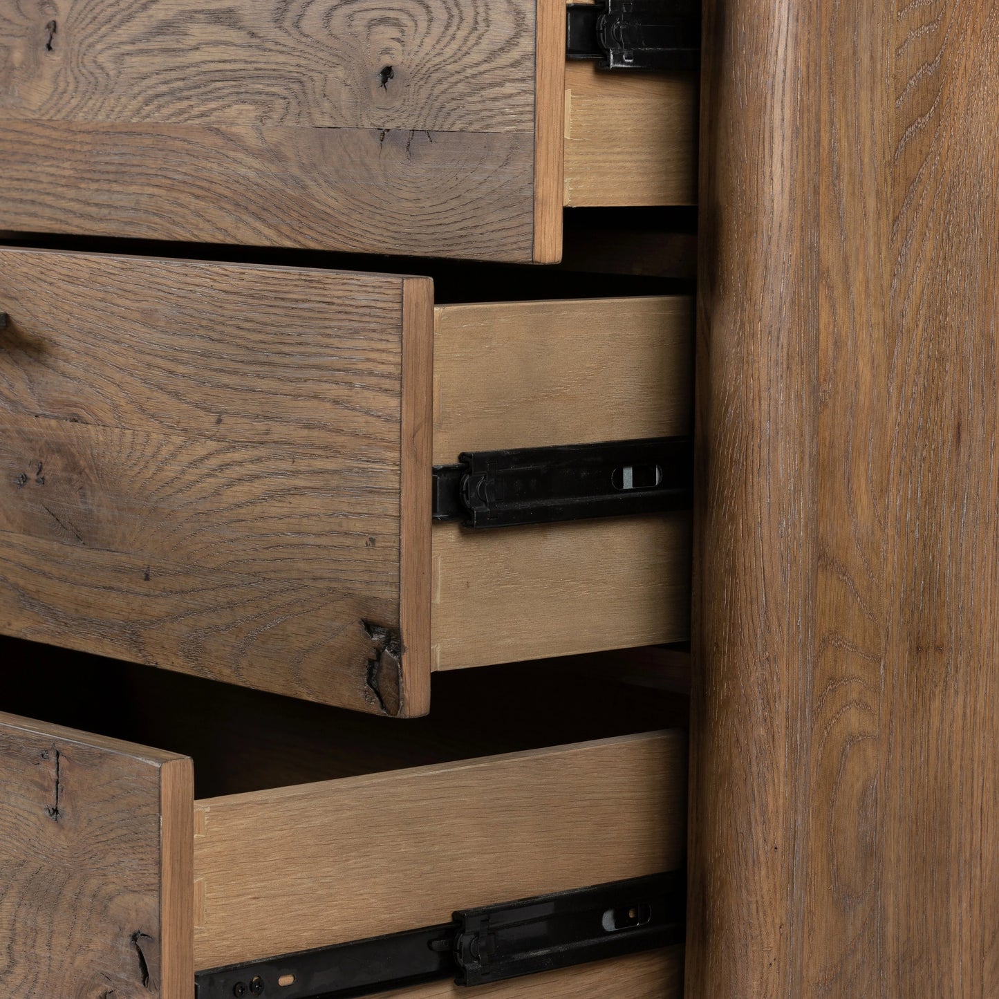011 SI-2001371 | Additional Silo | Glenview 9 Drawer Dresser by Four Hands in weathered oak. Made from thick oak veneer, solid oak in a modern style.