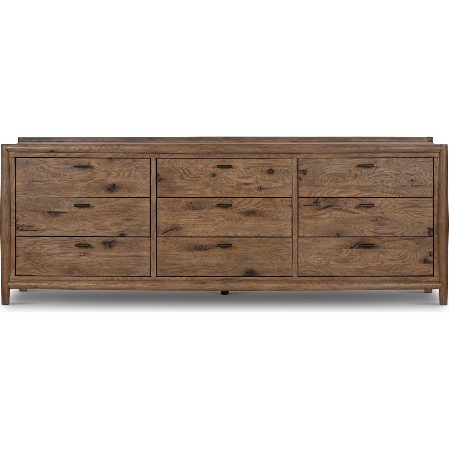 002 SI-2001371 | Additional Silo | Glenview 9 Drawer Dresser by Four Hands in weathered oak. Made from thick oak veneer, solid oak in a modern style.