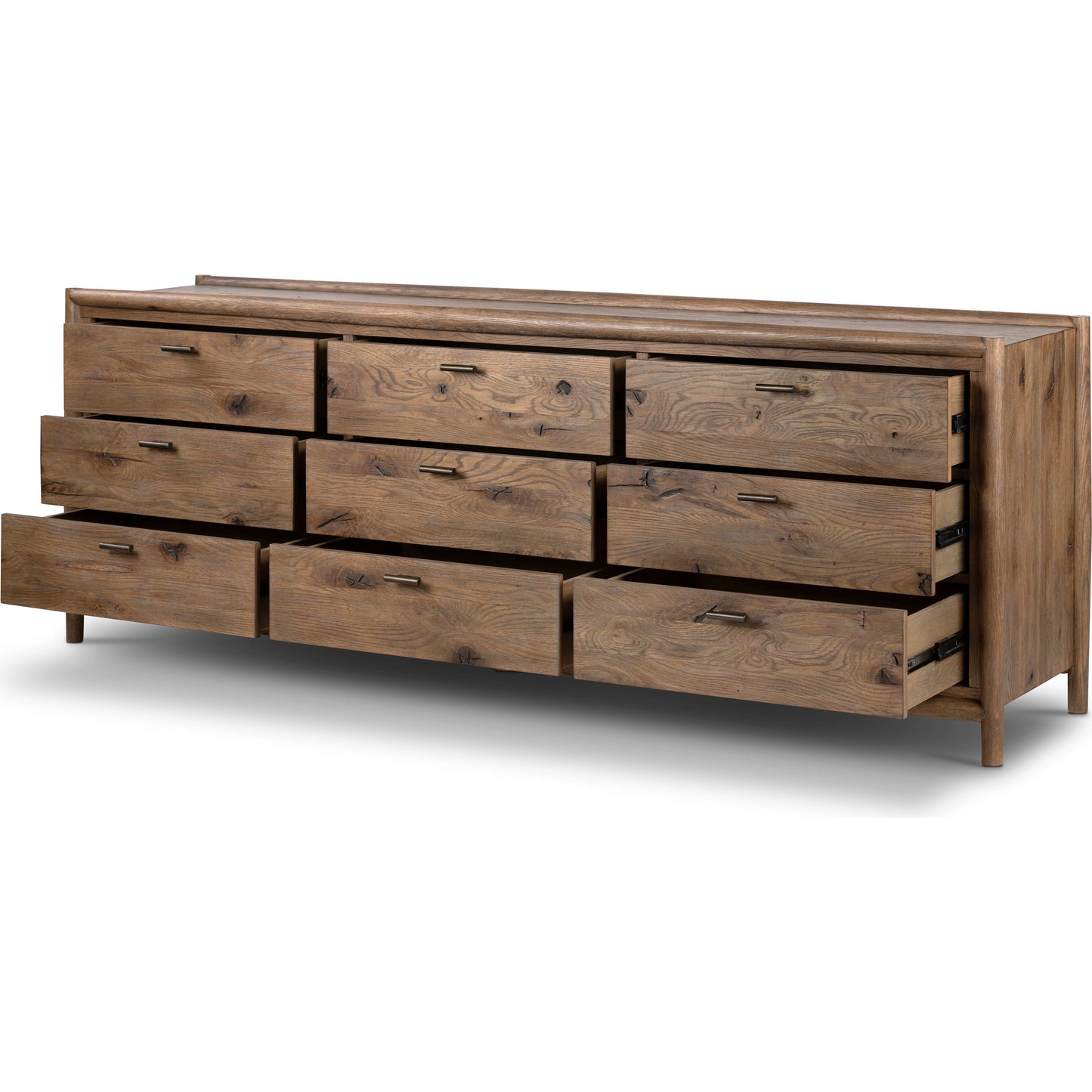 003 SI-2001371 | Additional Silo | Glenview 9 Drawer Dresser by Four Hands in weathered oak. Made from thick oak veneer, solid oak in a modern style.