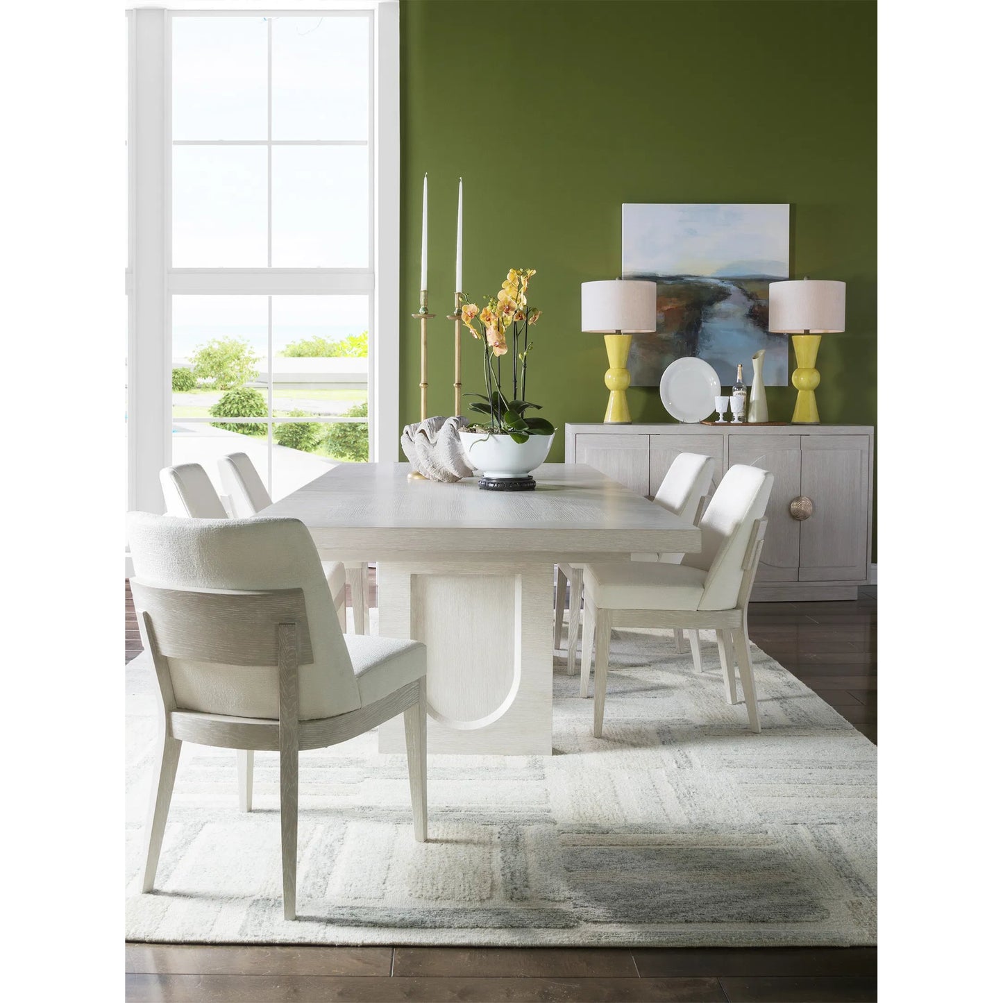 008 SI-2540384 | Lifestyle | Solimar Rectangular Dining Table by Artistica Home in white oak. Made from white oak in a unique style.