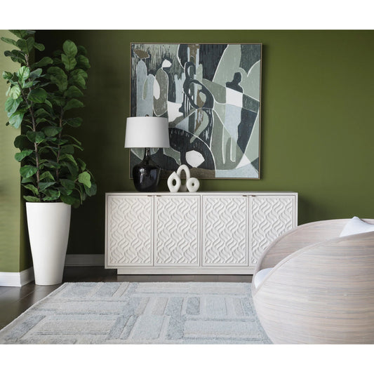 Solimar Rattan Swivel Chair by Artistica Home in white, ivory and white oak. Made from rattan, fabric in a unique style.