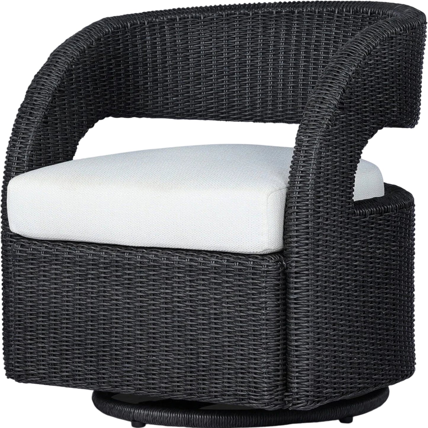 002 SI-2137373 | Primary Silo | Hawkins Outdoor Swivel Chair by Four Hands. Made from 100% olefin, 100% polyethylene, 91% polyurethane foam pad, 9% polyester fiber batting in a modern style.