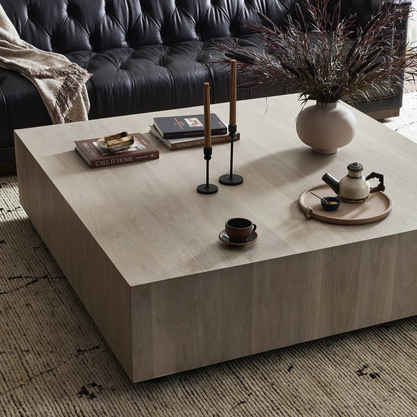 032 SI-2137386 | Lifestyle | Hudson Large Square Coffee Table by Four Hands. Made from unique in a modern style.