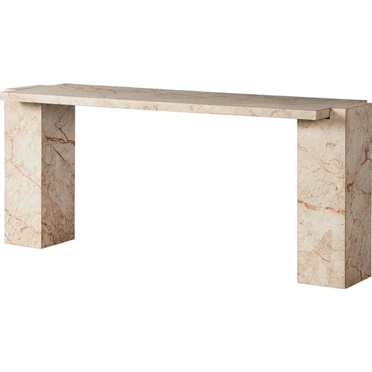 001 SI-2158427 | Primary Silo | Romano Console Table by Four Hands in desert taupe marble. Made from solid marble in a modern style.