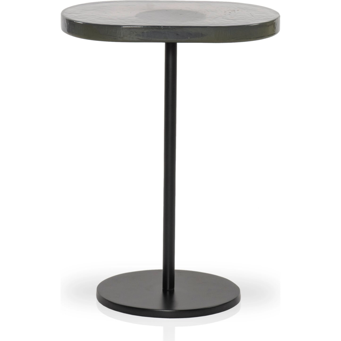 002 SI-2074834 | Additional Silo | Vinia End Table by Four Hands in light blue cast glass, iron matte black. Made from iron, cast glass in a modern style.