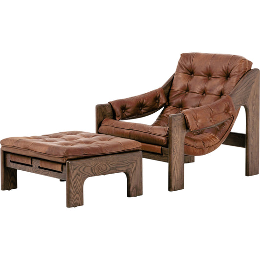015 SI-1980411 | Primary Silo | Halston Chair with Ottoman by Four Hands. Made from unique in a modern style.