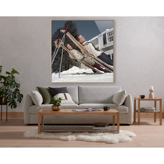 New England Skiing by Slim Aarons by Four Hands. Made from gloss white chromaluxe in a modern style.
