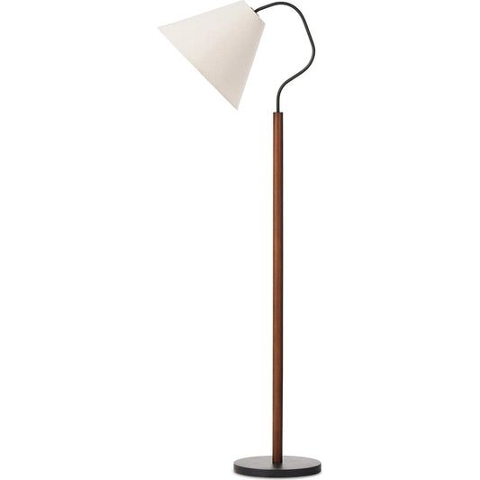 Garner Floor Lamp by Four Hands in powder coated black, brown beech. Made from 100% flax, linen, iron, solid beech in a modern style.