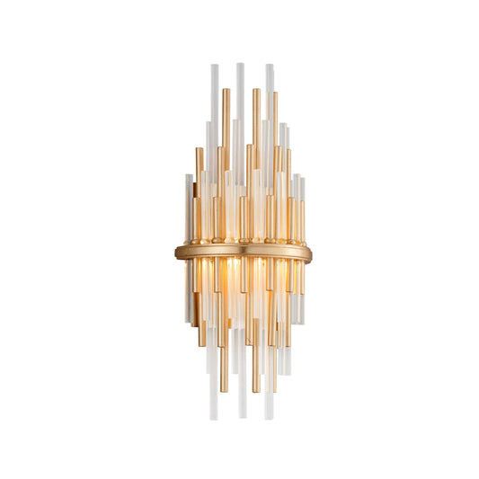 Theory Wall Sconce by Corbett in gold leaf, silver leaf. Made from unique in a modern style.