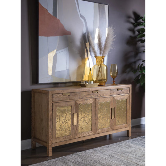 Barnaby Buffet by Artistica Home in champagne bronze. Made from white oak in a unique style.