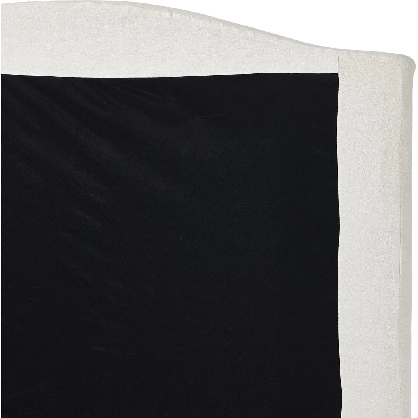 011 SI-2320168,SI-2320169 | Closeup | Meryl Slipcover Bed by Four Hands in broadway mist, black parawood. Made from 100% flax/linen, solid parawood in a unique style.
