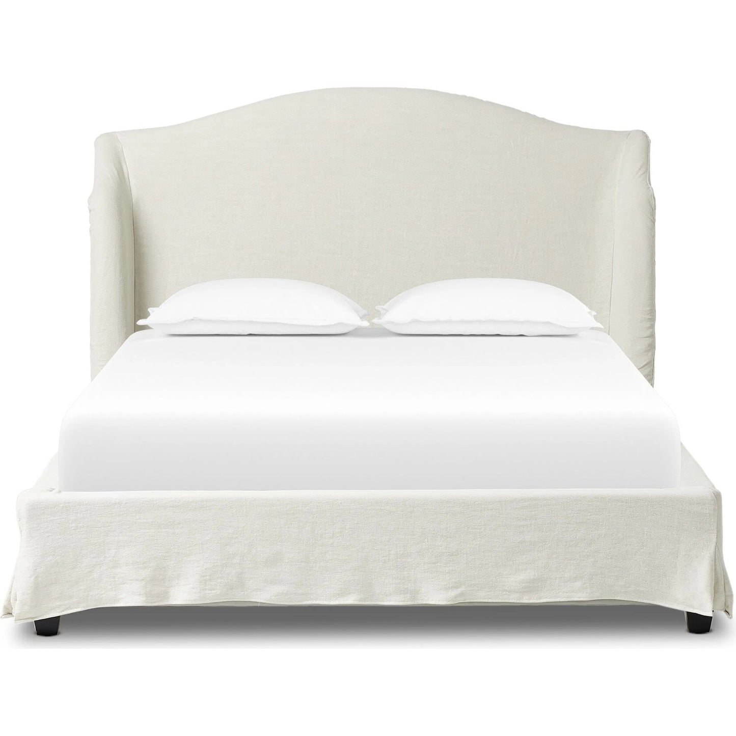 002 SI-2320168,SI-2320169 | Additional Silo | Meryl Slipcover Bed by Four Hands in broadway mist, black parawood. Made from 100% flax/linen, solid parawood in a unique style.