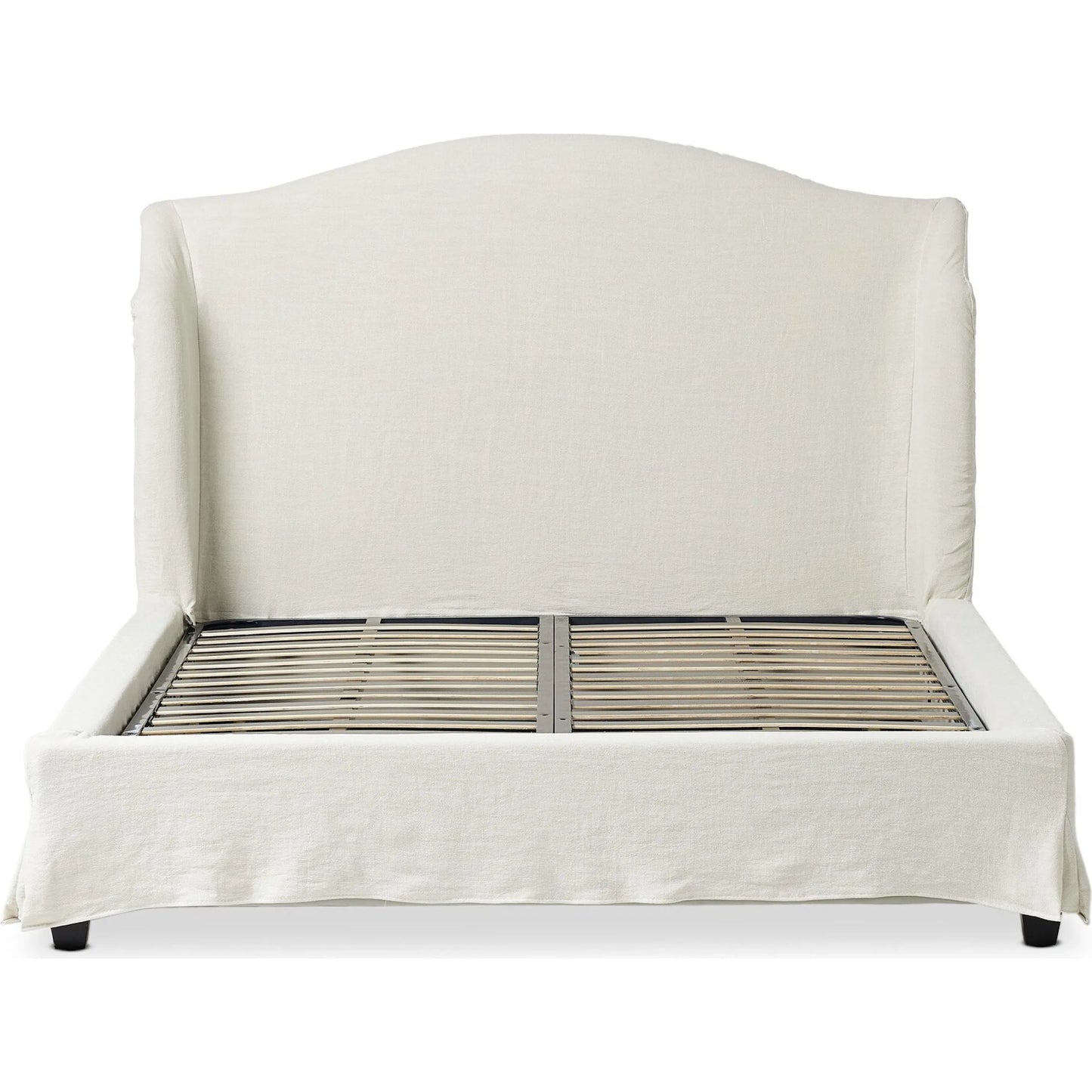 006 SI-2320168,SI-2320169 | Additional Silo | Meryl Slipcover Bed by Four Hands in broadway mist, black parawood. Made from 100% flax/linen, solid parawood in a unique style.