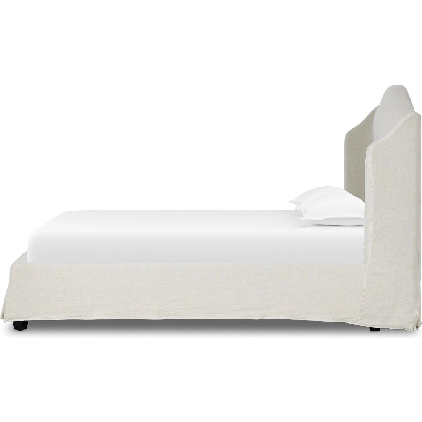 003 SI-2320168,SI-2320169 | Additional Silo | Meryl Slipcover Bed by Four Hands in broadway mist, black parawood. Made from 100% flax/linen, solid parawood in a unique style.