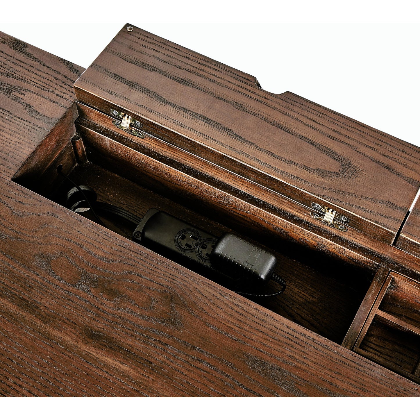 010 SI-2158553 | Closeup | Torrington Desk by Four Hands in umber oak. Made from resawn oak in a modern style.