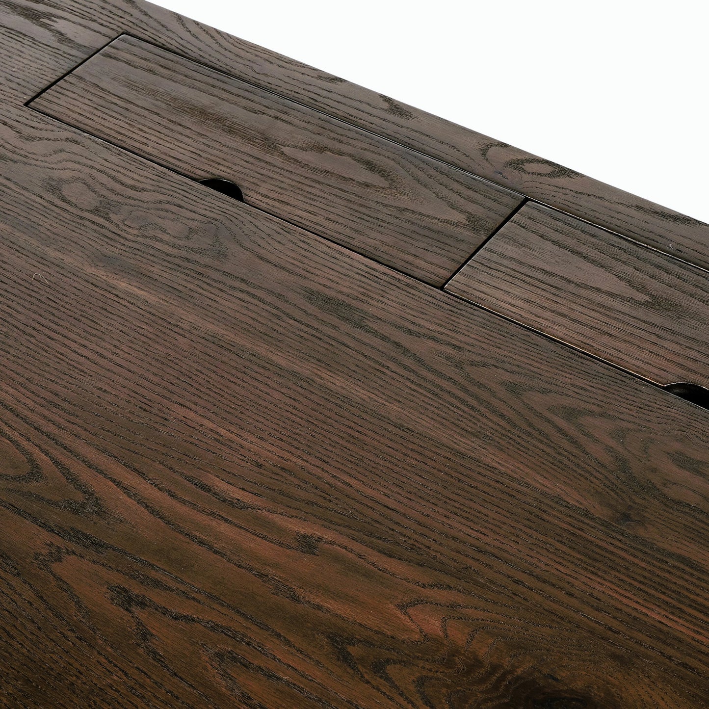 016 SI-2158553 | Closeup | Torrington Desk by Four Hands in umber oak. Made from resawn oak in a modern style.
