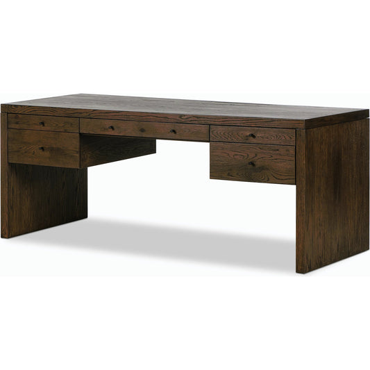 001 SI-2158553 | Primary Silo | Torrington Desk by Four Hands in umber oak. Made from resawn oak in a modern style.