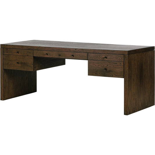 001 SI-2158553 | Primary Silo | Torrington Desk by Four Hands in umber oak. Made from resawn oak in a modern style.