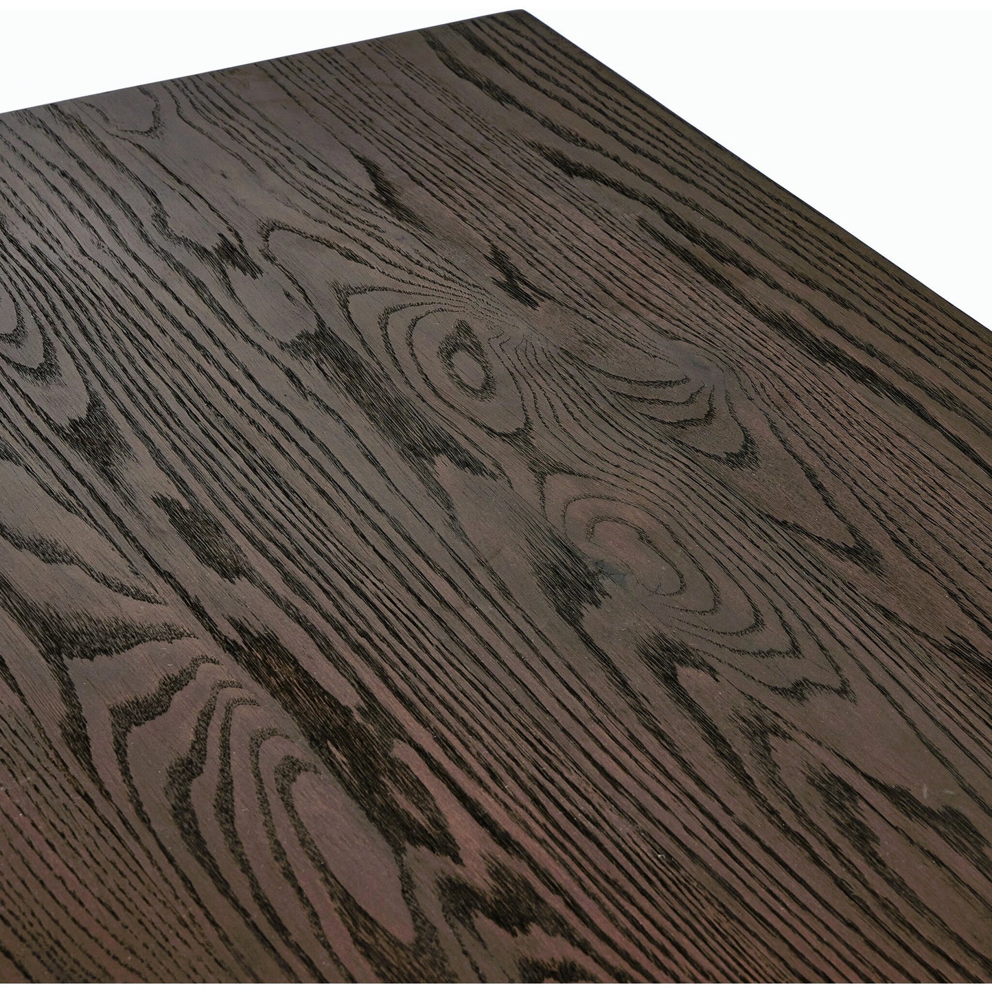 010 SI-2158554 | Closeup | Torrington Dining Table by Four Hands in umber oak, umber oak veneer and umber oak. Made from resawn oak, oak veneer, engineered hardwood in a modern style.