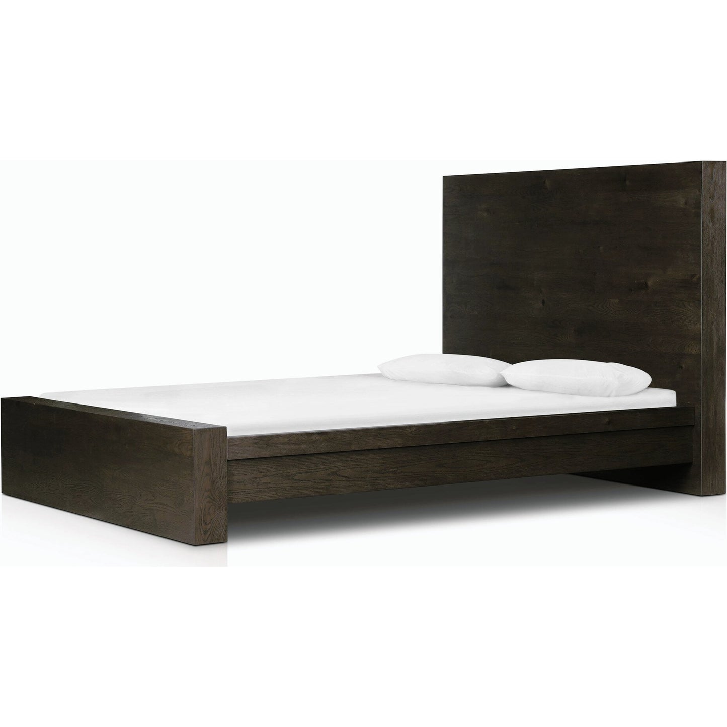 007 SI-2158549,SI-2158550 | Closeup | Torrington Bed by Four Hands in umber oak. Made from resawn oak in a modern style.