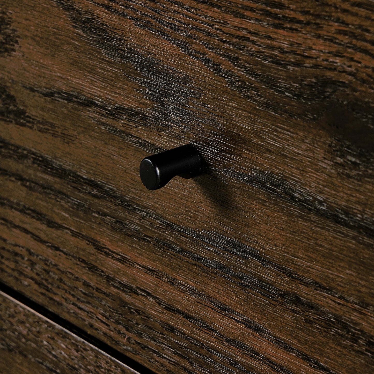 010 SI-2158548 | Closeup | Torrington 6 Drawer Dresser by Four Hands in umber oak, umber oak veneer and umber oak. Made from resawn oak, oak veneer in a modern style.