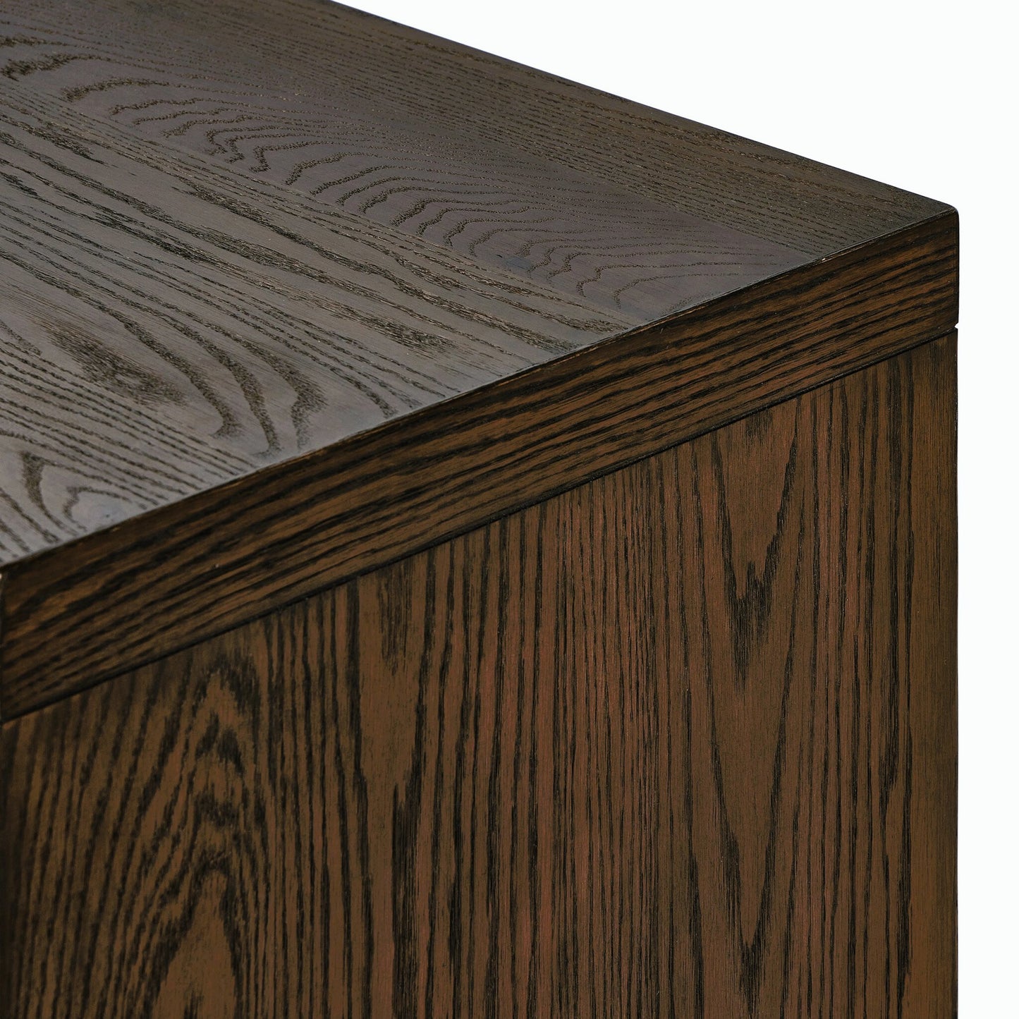 012 SI-2158548 | Closeup | Torrington 6 Drawer Dresser by Four Hands in umber oak, umber oak veneer and umber oak. Made from resawn oak, oak veneer in a modern style.