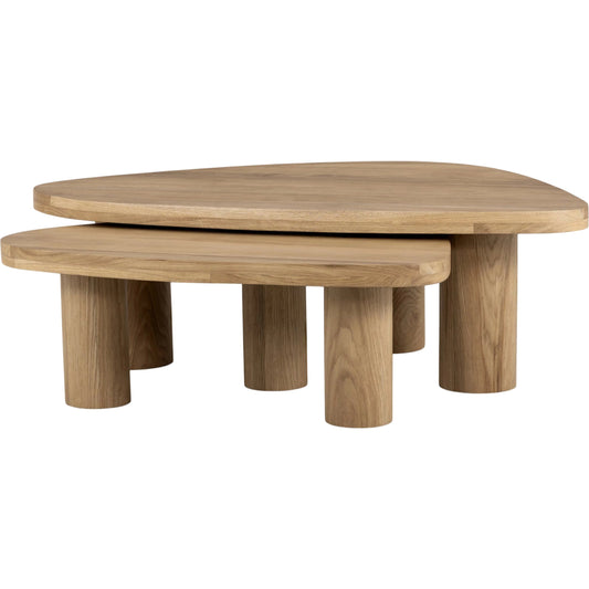 017 SI-2519340 | Primary Silo | Zion Nesting Coffee Table Set by Four Hands in natural oak, natural oak veneer. Made from solid oak, oak veneer in a cottage & farmhouse style.