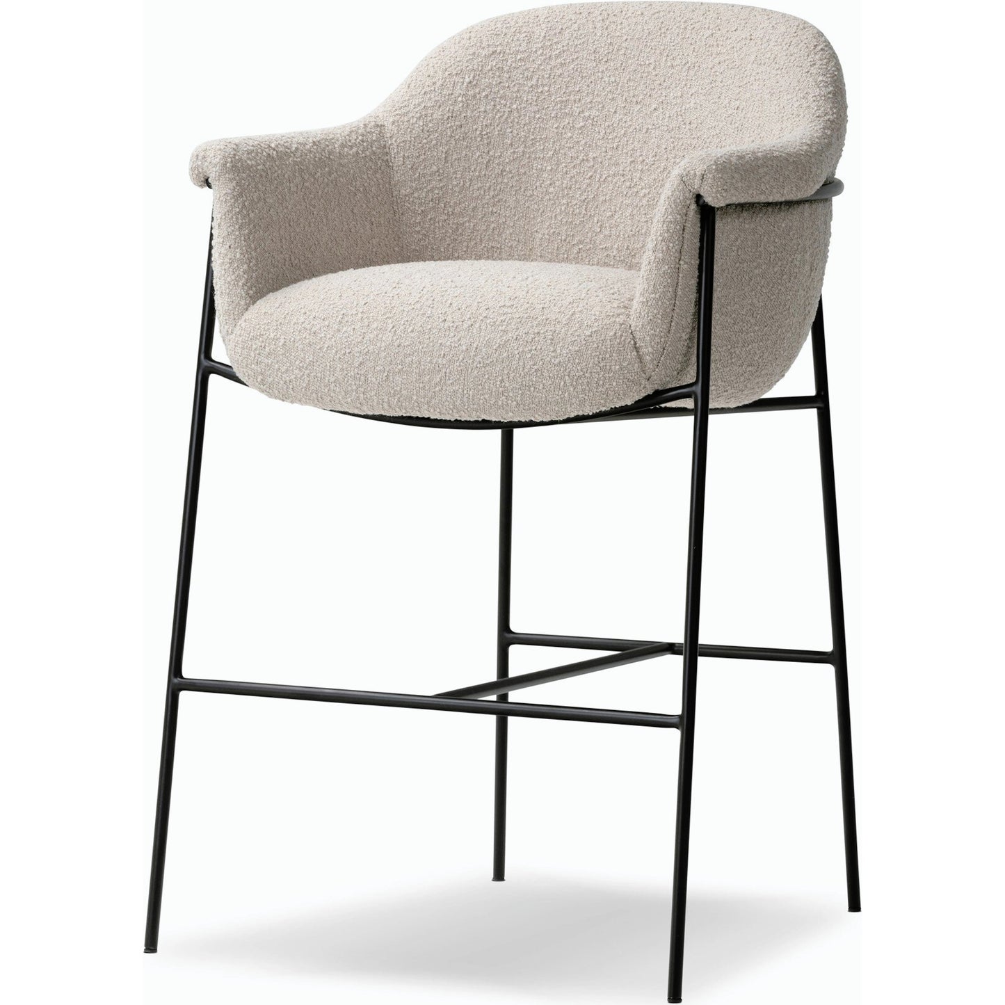 001 SI-2158510 | Primary Silo | Suerte Bar + Counter Stool by Four Hands in knoll sand, matte ebony and knoll sand. Made from 95% polyester, 5% acrylic, iron, 100% polyester in a modern style.