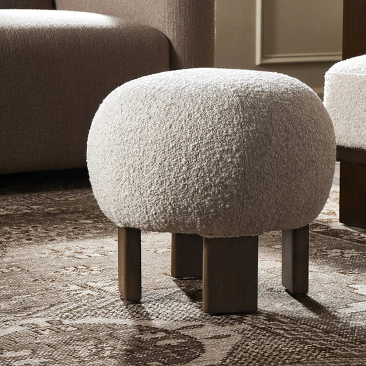 Alma Ottoman by Four Hands in vintage parawood. Made from unique in a transitional style.