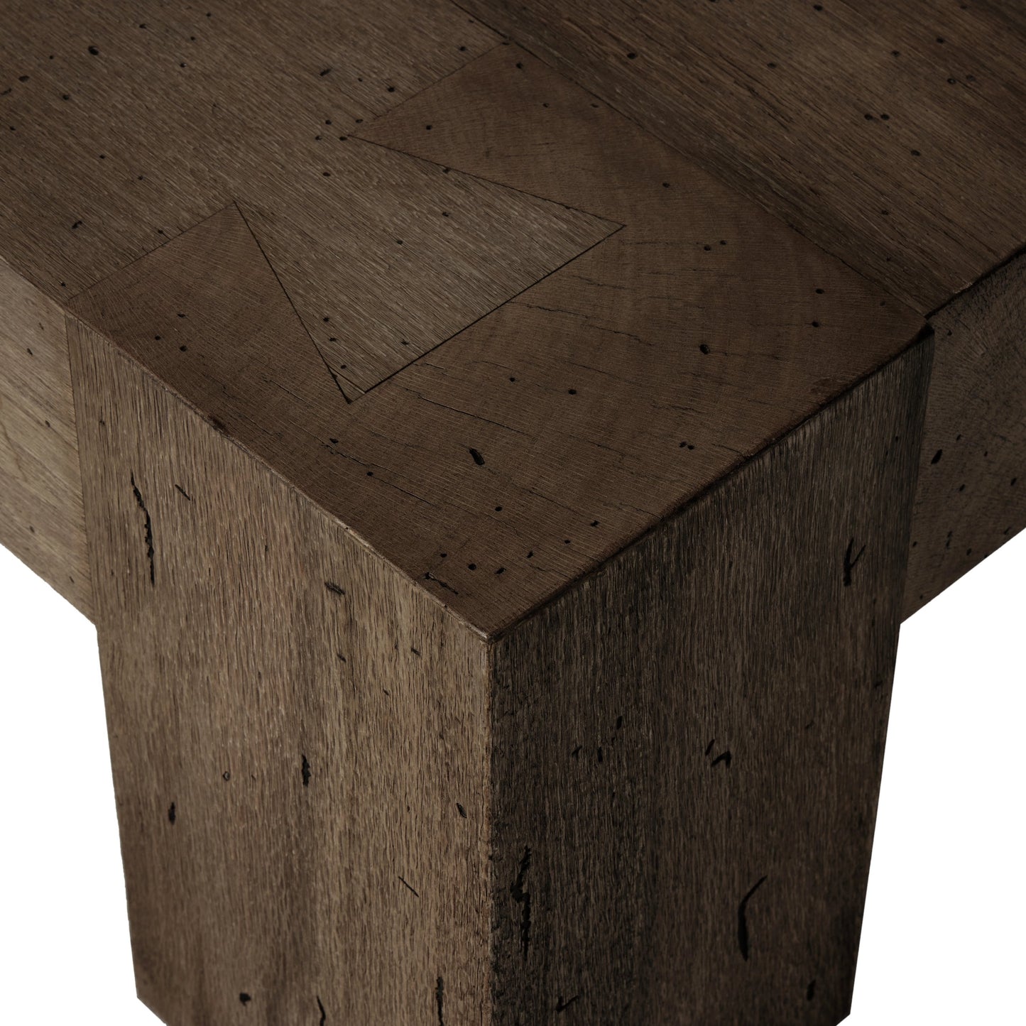 015 SI-2000879 | Closeup | Abaso Rectangular Coffee Table by Four Hands. Made from thick oak veneer, engineered hardwood in a modern style.