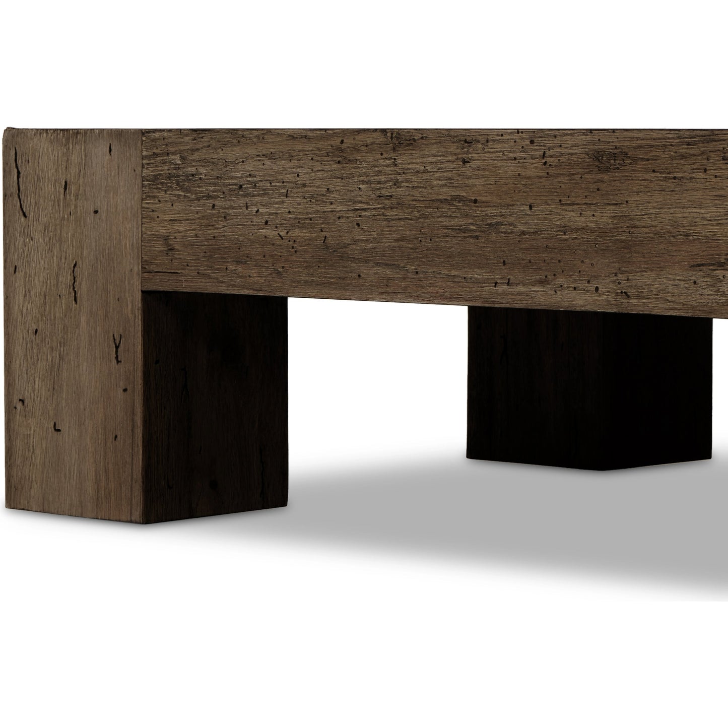 020 SI-2000879 | Closeup | Abaso Rectangular Coffee Table by Four Hands. Made from thick oak veneer, engineered hardwood in a modern style.
