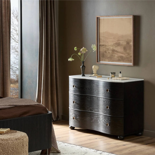 Tiago Marble Chest by Four Hands. Made from solid oak, oak veneer, solid marble in a modern style.
