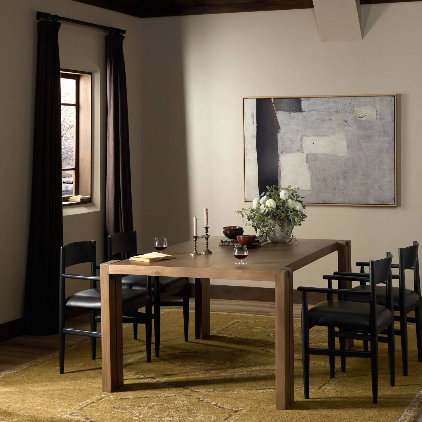 009 SI-2635301 | Lifestyle | Etro Dining Table by Four Hands in tawny pine, tawny poplar. Made from solid pine, solid poplar in a unique style.