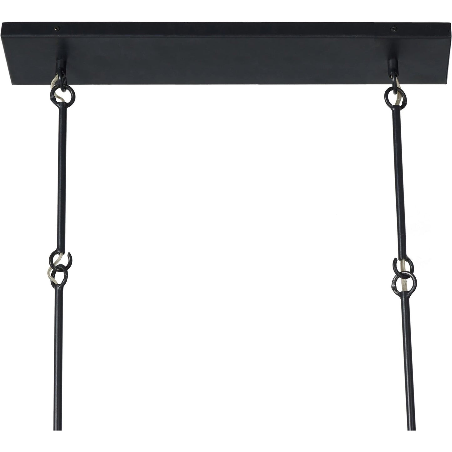008 SI-2137512 | Closeup | Meredith Linear Chandelier by Four Hands in antiqued iron. Made from iron, thermoplastic in a modern style.
