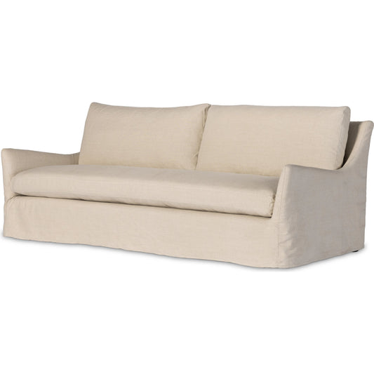001 SI-1980589 | Additional Silo | Monette Slipcover Sofa by Four Hands in brussels natural. Made from 100% flax, linen, poplar plywood, 100% polyester in a modern style.