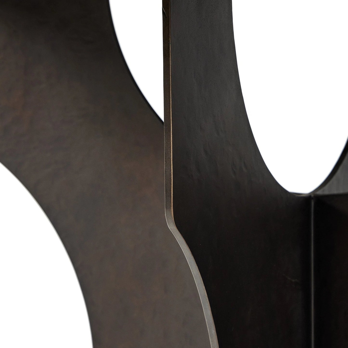 009 SI-2137573 | Closeup | Round Side Table in Solid Iron by Four Hands in bronze hammered textured. Made from iron in a modern style.