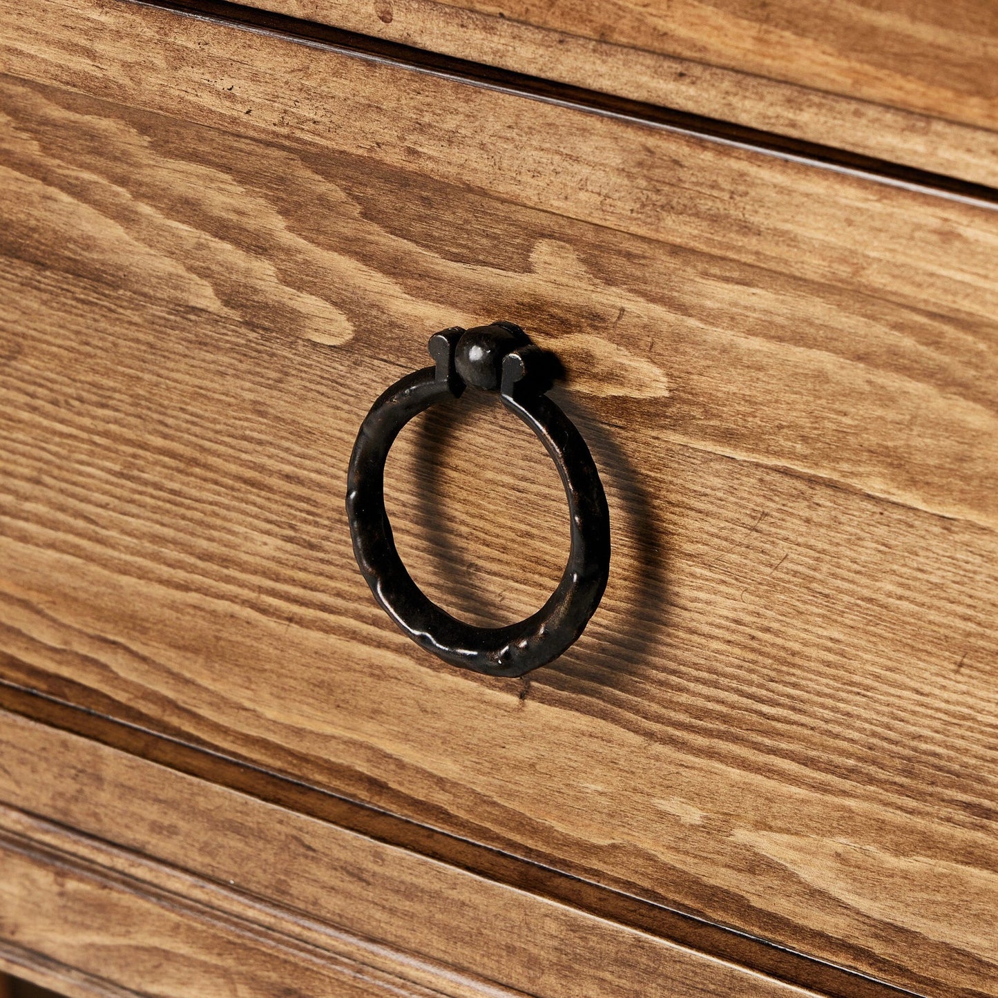 008 SI-2137644 | Closeup | The Lazy Monsieur Partouche Table by Four Hands in distressed brown. Made from pine veneer, solid pine in a modern style.