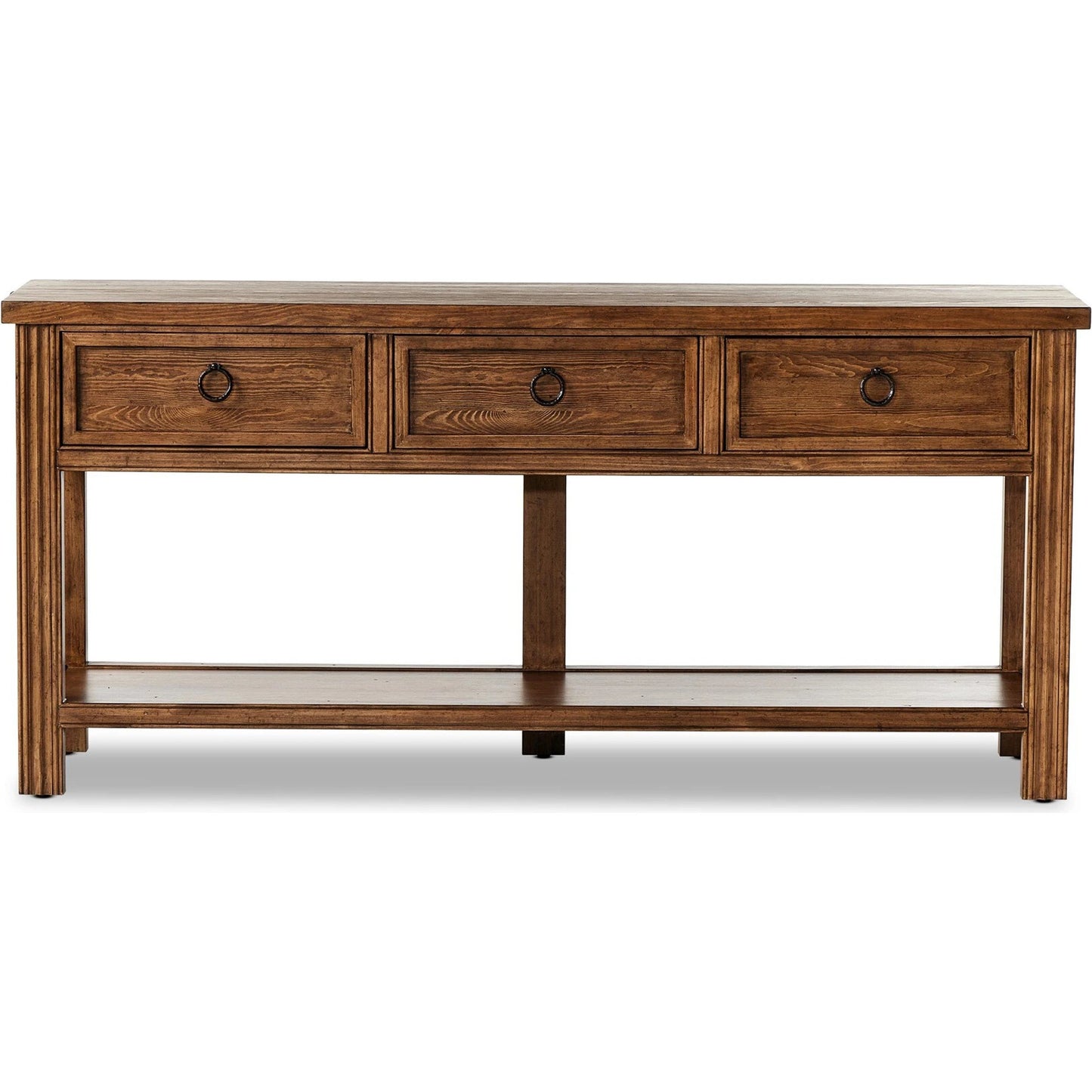 002 SI-2137644 | Additional Silo | The Lazy Monsieur Partouche Table by Four Hands in distressed brown. Made from pine veneer, solid pine in a modern style.