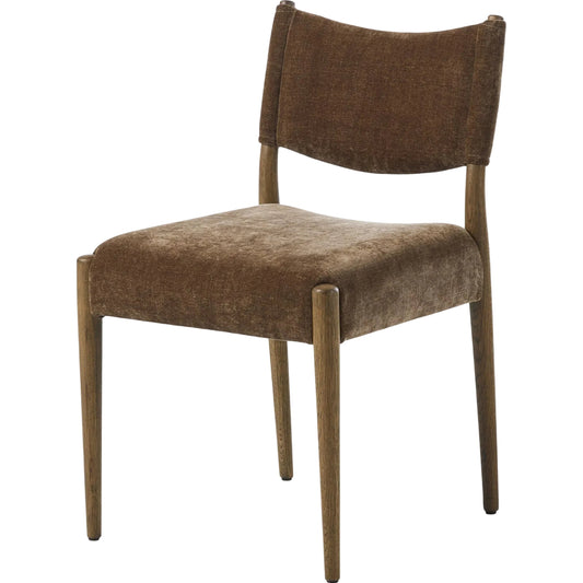 Jayla Armless Dining Chair by Four Hands in altair mushroom, toasted oak. Made from 100% polyester, solid oak in a traditional style.