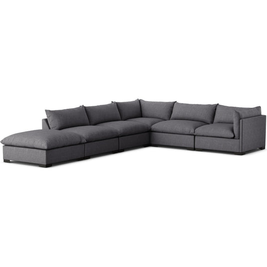Westwood 5-Piece Sectional by Four Hands. Made from 100% polyester, solid banak, solid pine in a modern style.