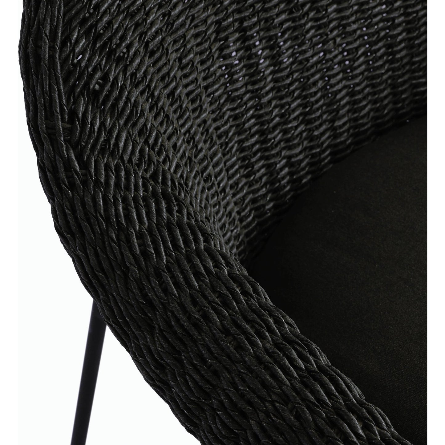 023 SI-2158514 | Closeup | Suerte Outdoor Dining Chair by Four Hands. Made from 100% acrylic, iron, 100% polyethylene in a modern style.