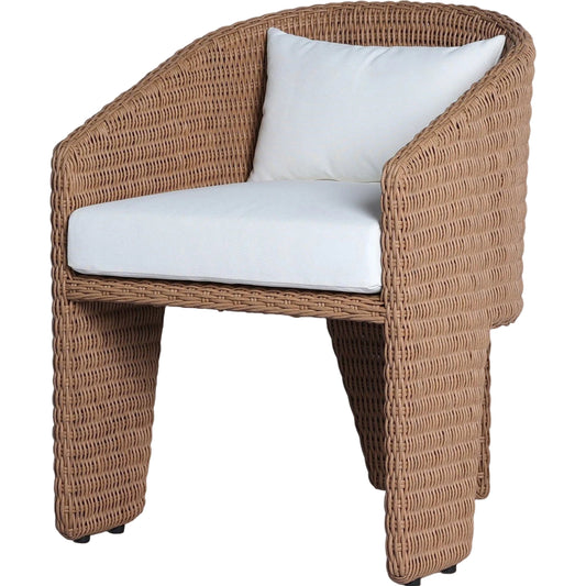 015 SI-2137316 | Primary Silo | Fae Outdoor Dining Chair by Four Hands in stinson white. Made from 100% olefin, 100% polyethylene in a modern style.