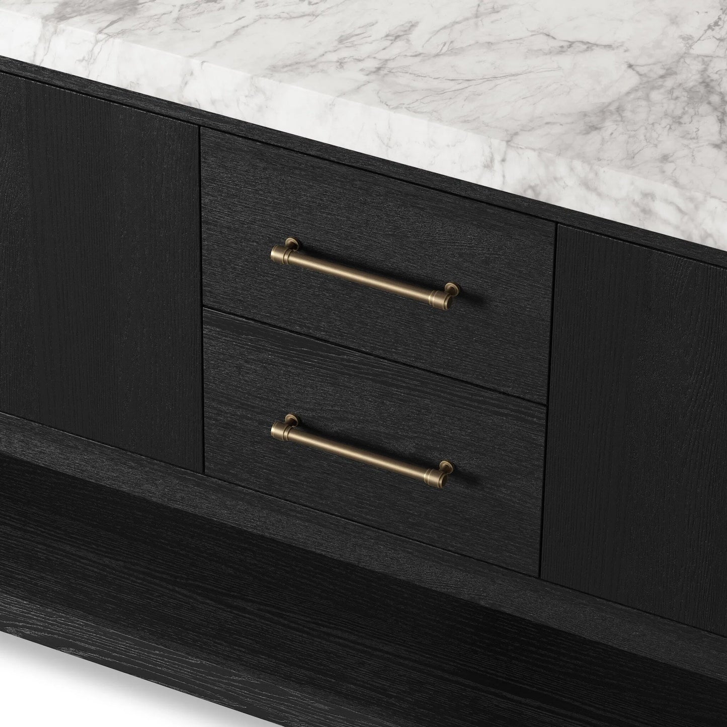 019 SI-2377096 | Closeup | Anthem Double Vanity by Four Hands. Made from thick oak veneer, solid marble in a unique style.