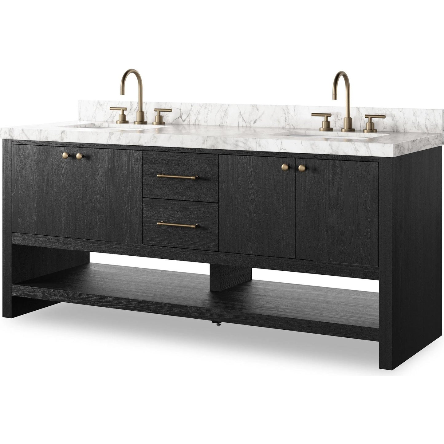 002 SI-2377096 | Primary Silo | Anthem Double Vanity by Four Hands. Made from thick oak veneer, solid marble in a unique style.