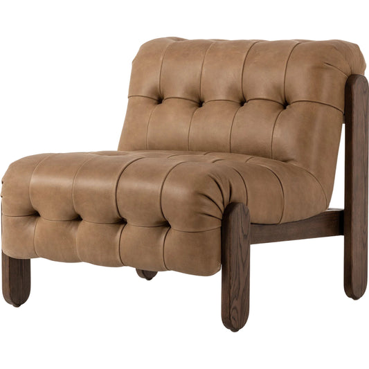 Jeremiah Chair by Four Hands in palermo drift and terra brown ash. Made from top grain leather, solid ash, 100% polyester in a modern style.