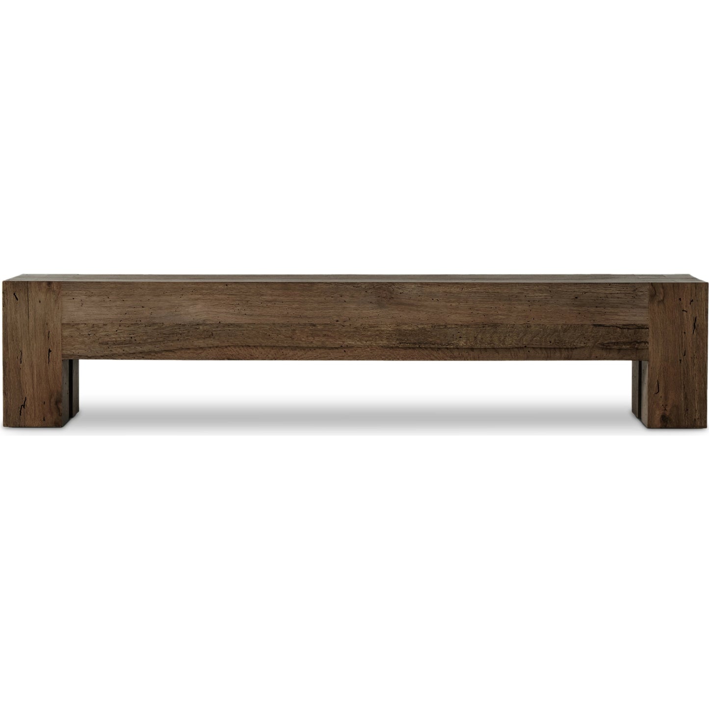 002 SI-2000875 | Additional Silo | Abaso Large Accent Bench by Four Hands in ebony rustic wormwood oak. Made from thick oak veneer, engineered hardwood in a modern style.