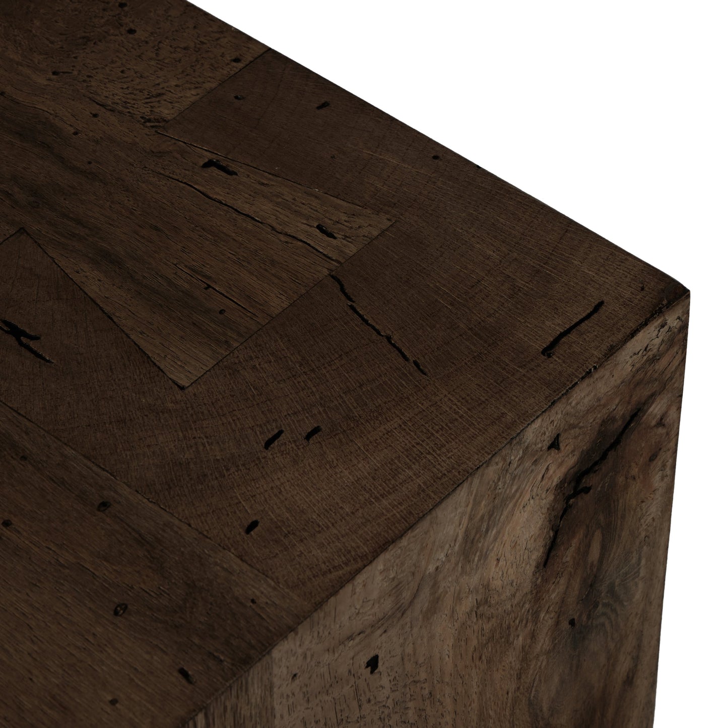 018 SI-2000877 | Closeup | Abaso Media Console by Four Hands. Made from thick oak veneer in a modern style.